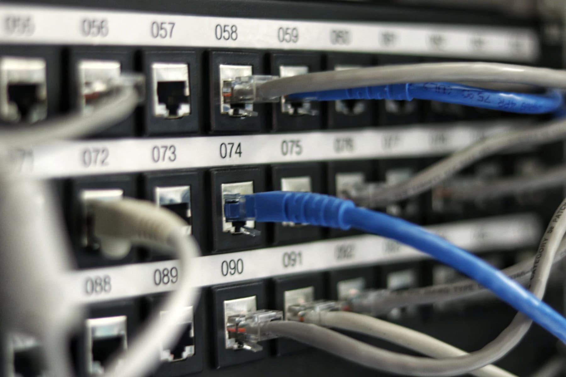 Patch panels and interconnect cabling in the NOC